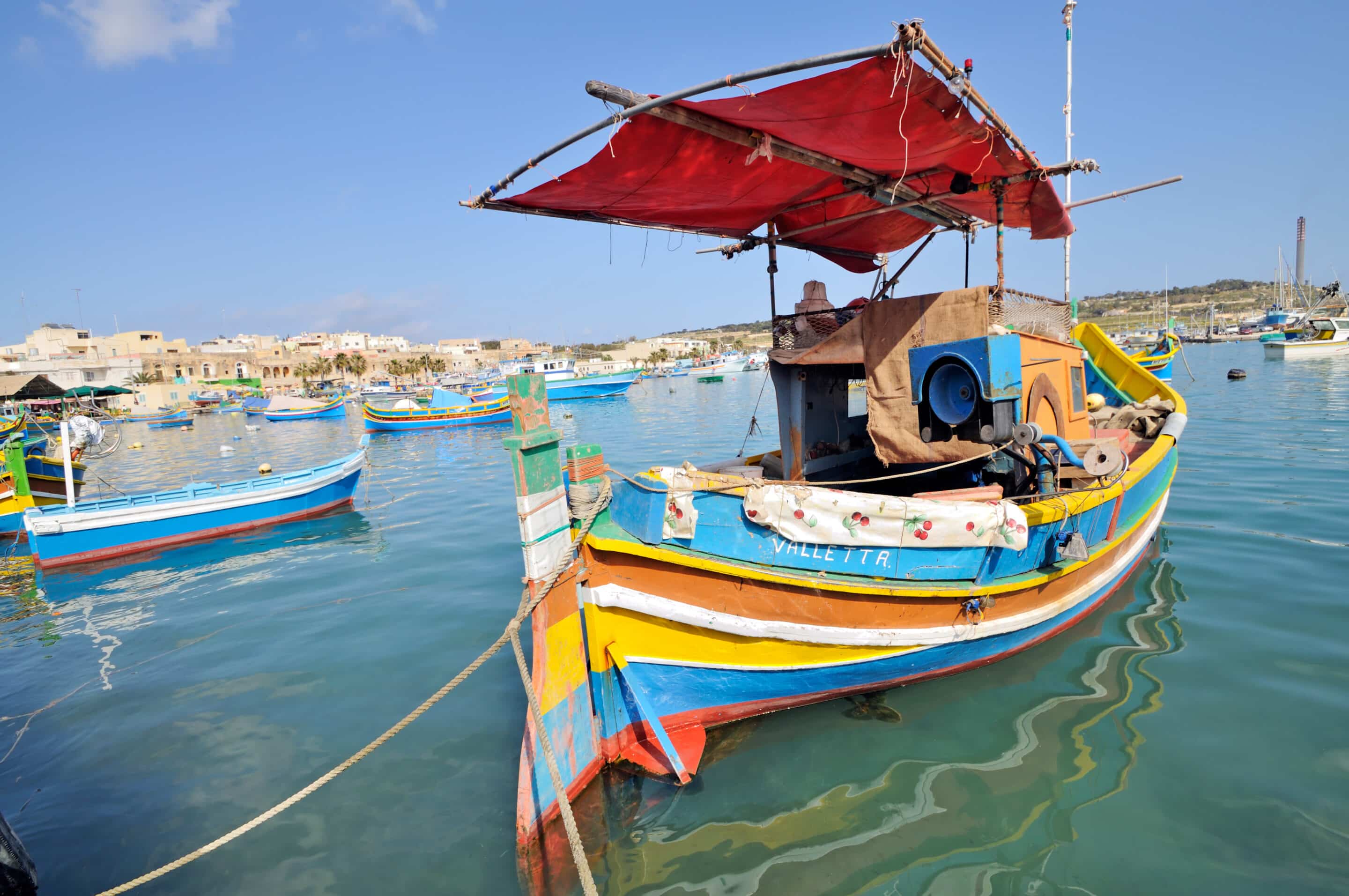 backgroud of a malta fishing boat